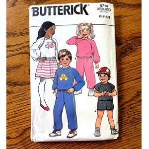 2010s Butterick 6714 Sewing Pattern Toddler Sz 5-6 Top Shirt Pant Skirt COMPLETE